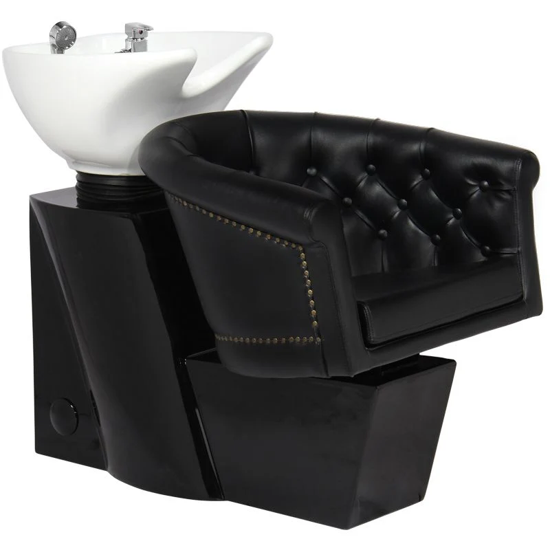 GABBIANO Kappers Wasbak London Zwart Luxe Met Comfortabele Eco Leer Bekleding Voor Professionele Salons