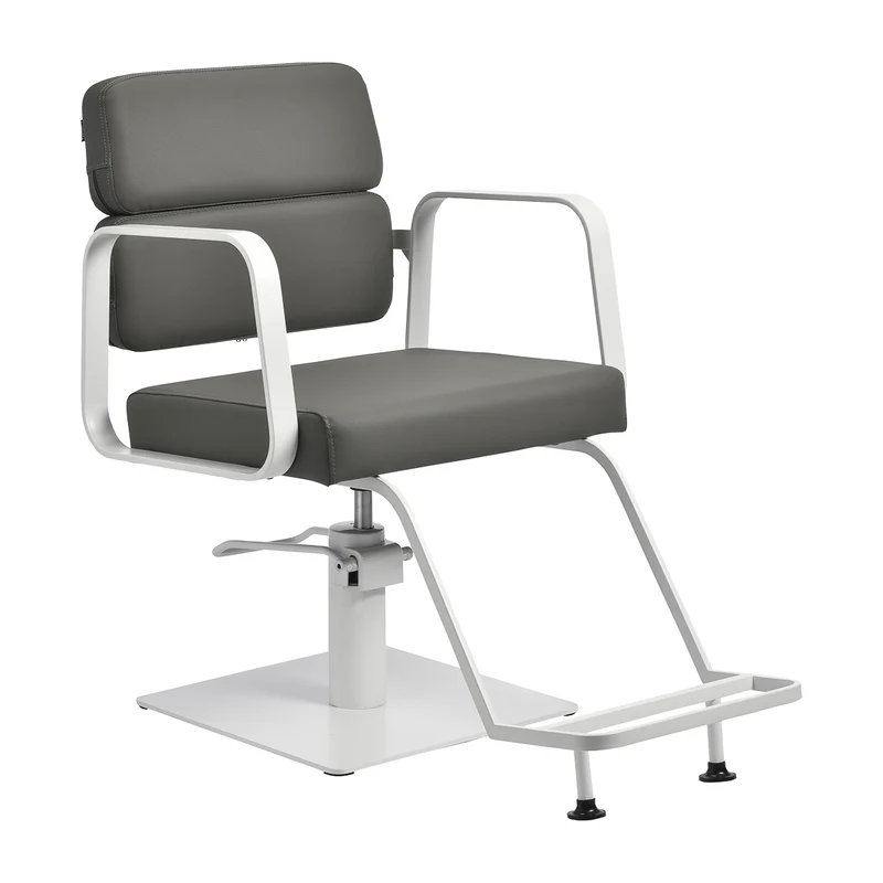 Gabbiano Kappersstoel Porto Verstelbare Zithoogte Comfort Voor Professionele Salons Wit Grijs
