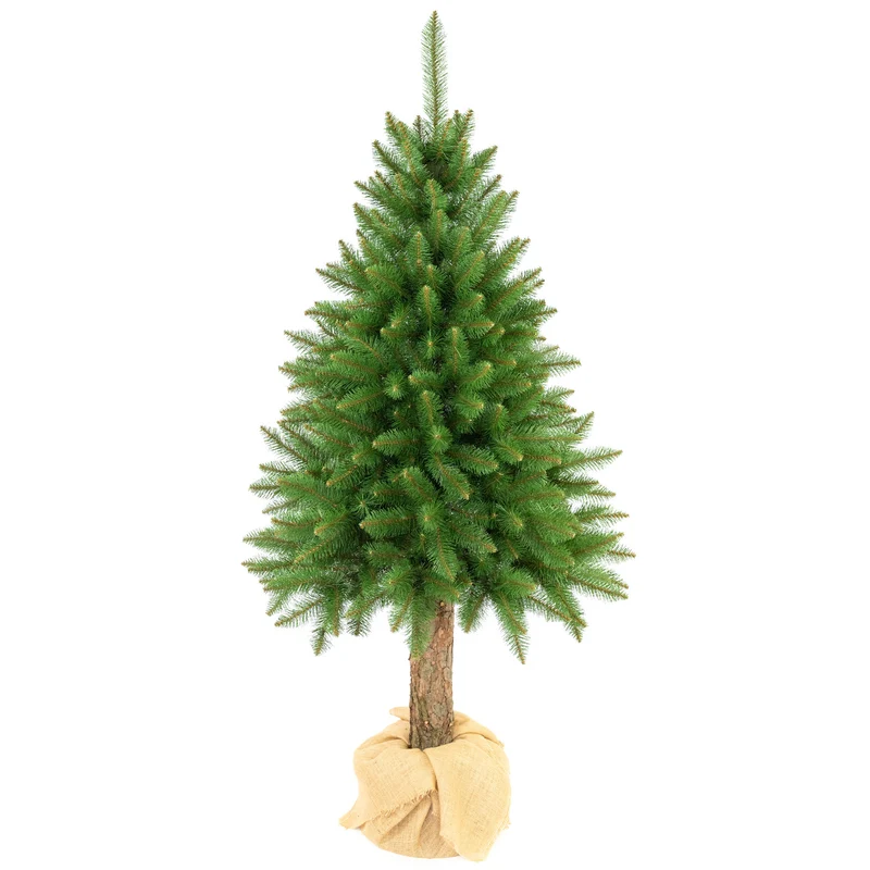 Sapin de Noël en épicéa sur tronc, modèle Premium, 220 cm, feuillage dense et réaliste, Damich