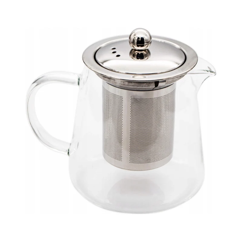 Meyerhoff Glazen Theepot 600ML – Met RVS Infuser en Zeef – Hittebestendig Glas – Voor Losse Thee, Kruiden & Infusies – Verpakt als Cadeau