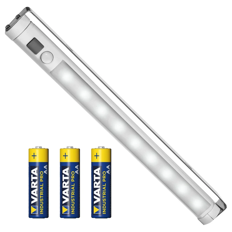 Lampe de cuisine Maclean LED, sous l'armoire 9 SMD, à piles, capteur PIR marche/arrêt, MCE166 + 3x piles Varta Industrial LR6/AA R-06