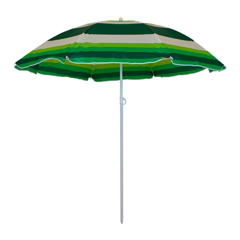 Parasol de jardin Master Grill&Party, diamètre 180 cm, rayures blanches et vertes, JKB03