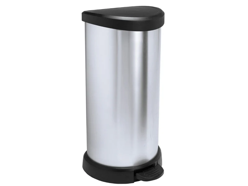 Poubelle 40 litres avec pédale Curver silver