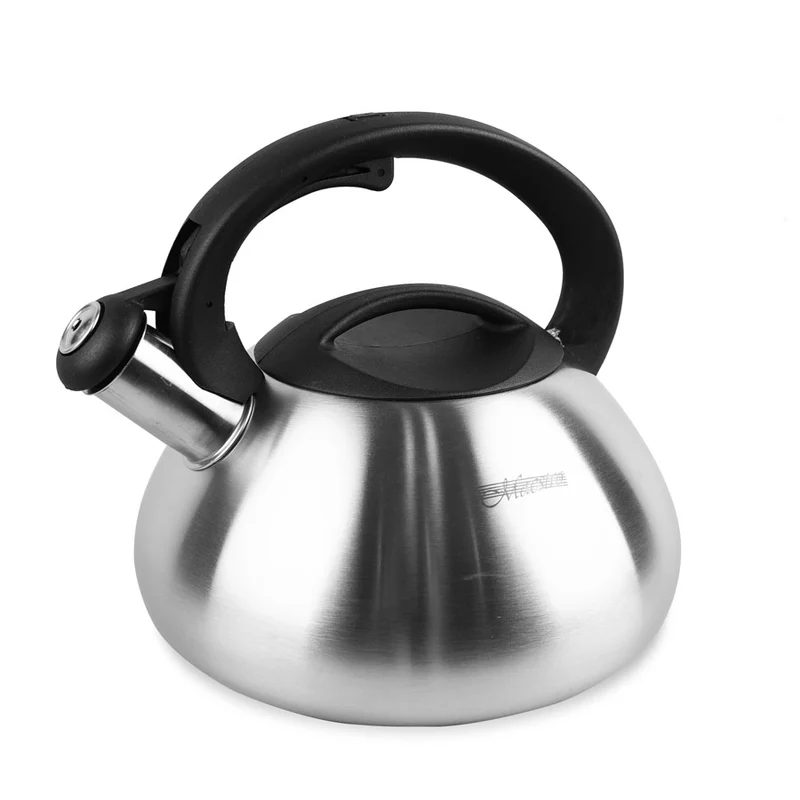 Bouilloire avec sifflet en acier inoxydable satiné