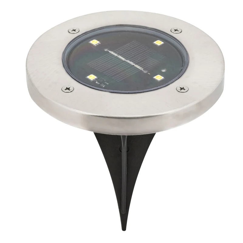 Lampe solaire de jardin Rabalux Dannet, IP44, couleur chrome satiné, 7975