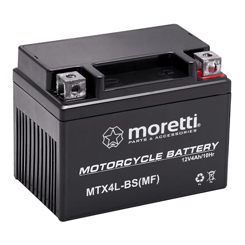 Batterie Moretti, 12 V, 4 Ah, AGM (gel), courant de démarrage 50 A, AKUYTX4L-BSXMOR000