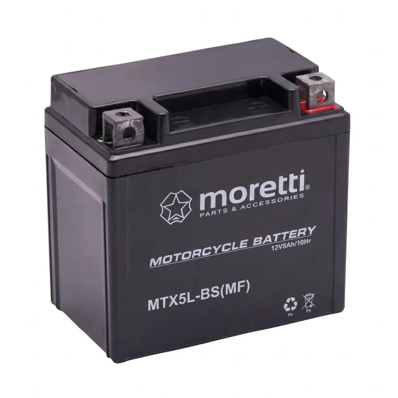 Batterie Moretti, 12 V, 5 Ah, AGM (gel), courant de démarrage 70 A, AKUYTX5L-BSXMOR000