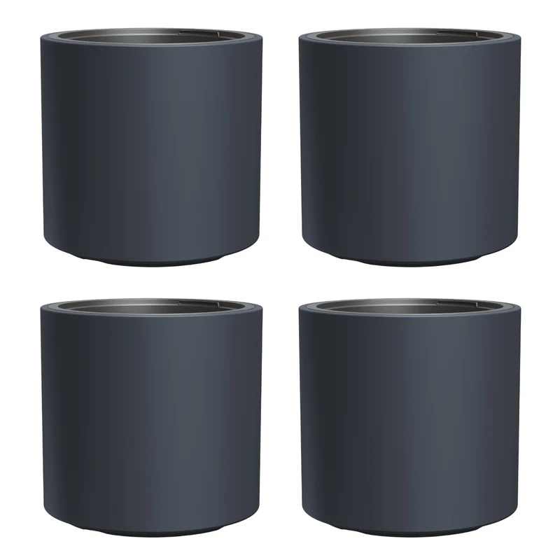 HEOS pot de fleurs résistant au gel - anthracite, avec insert, capacité 31 L, DBHER470, 4 pièces