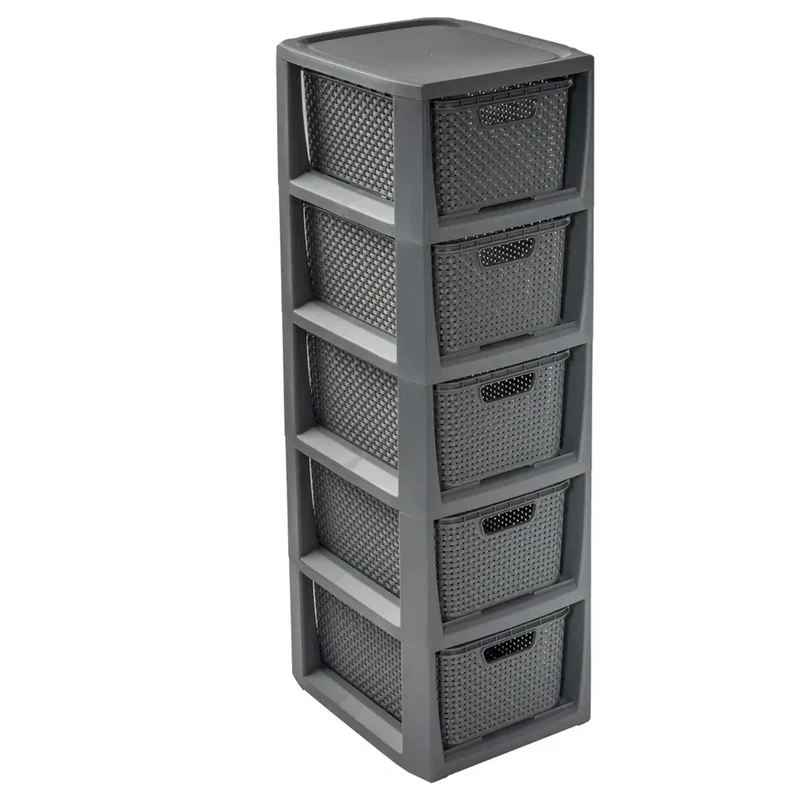 Meuble à tiroirs avec 5 paniers BranQ en anthracite