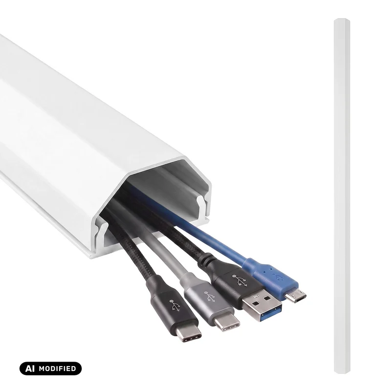 Bande de masquage en aluminium pour câbles Maclean, 33 x 18 x 750 mm, blanche, MCTV-897 W