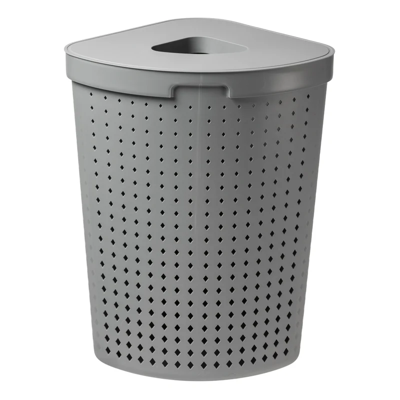 Panier à linge 62L gris Rangement Plast Team Seoul