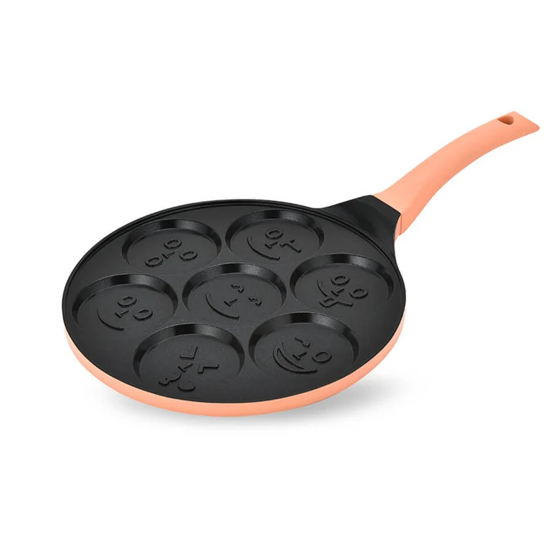 Poêle à crêpes Maestro, motif « emoticône », diamètre 26 cm, revêtement antiadhésif, poignée en silicone, compatible avec tous les types de cuisinières, MR-1222-B