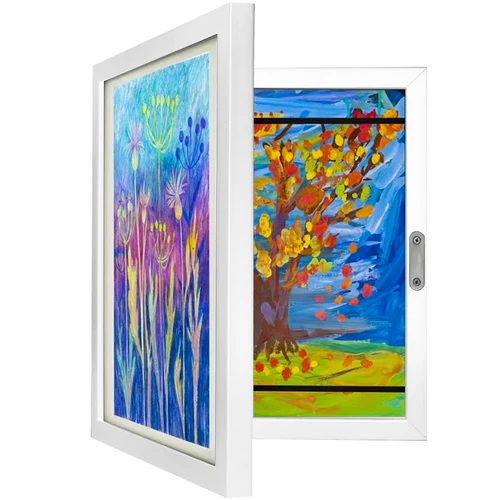 Kinder Tekeningen Lijst A4 – Kunstfotolijst Voor Kindertekeningen – Wissellijst Met Opbergruimte Voor 150 Tekeningen – Wit