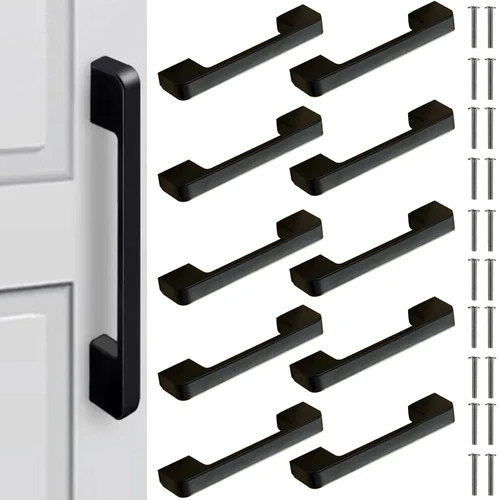 Meubelgrepen 10 stuks Mat Zwart – Aluminium Kastgrepen – 96 mm Boorafstand – Voor Kast, Lade en Dressoir