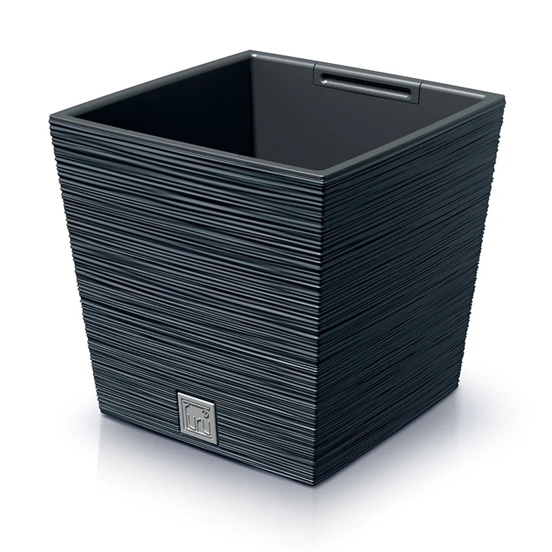 Prosperplast Furu Square Low pot de fleurs avec insert DFS300-S433 - couleur anthracite