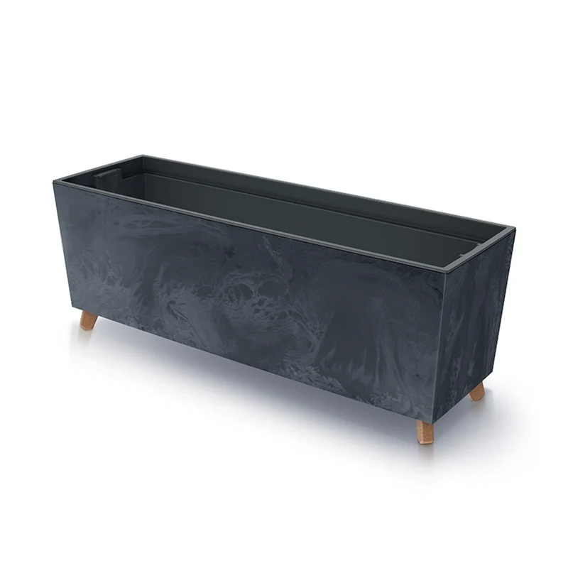 Bac à fleurs avec pieds Prosperplast Urbi Case Beton Effect N pour l'intérieur et l'extérieur Rectangulaire Plastique 770x235x300mm (Anthracite)