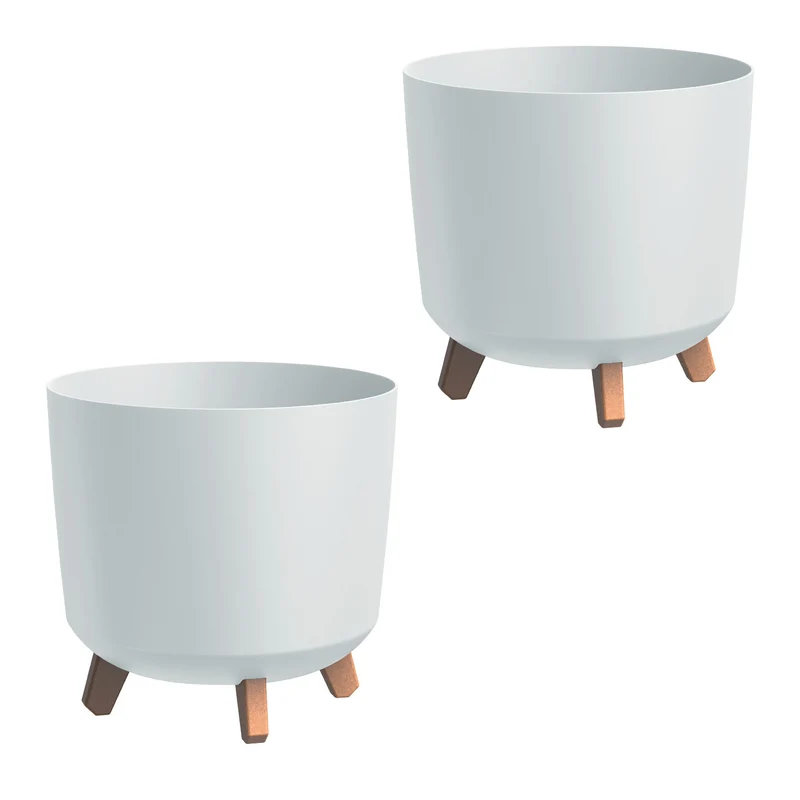 Pot de fleurs Prosperplast, sur pieds, insert d'irrigation, hauteur 28,5cm, blanc, Gracia Tubus, set de 2 pièces