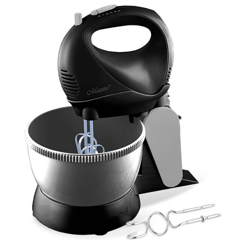 Batteur Maestro, bol rotatif, 5 vitesses, fonction Turbo, 600W, noir, MR-550