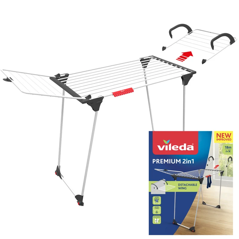 Sèchoir à linge avec verrouillage de l'aile 2en1 Vileda Premium