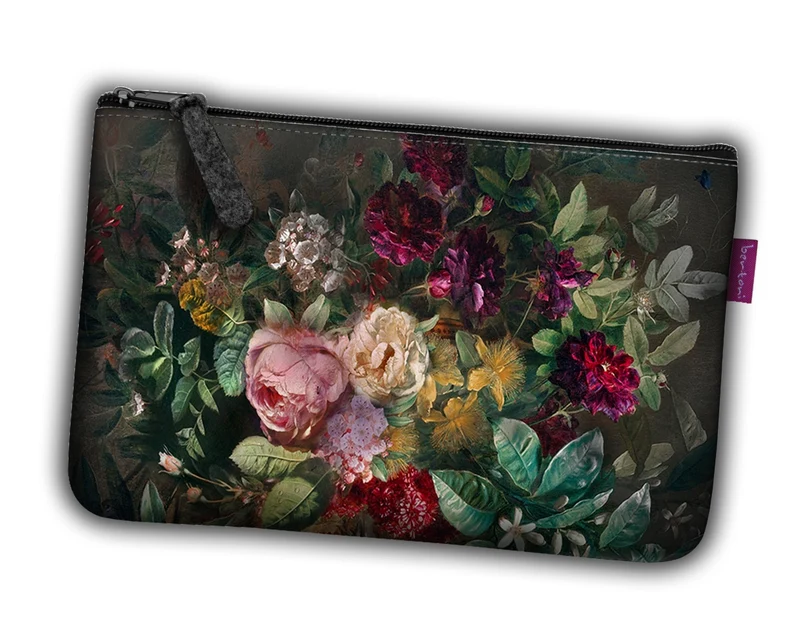 Trousse de toilette Bertoni avec fermeture éclair Organiseur en feutre, motif bouquet de fleurs