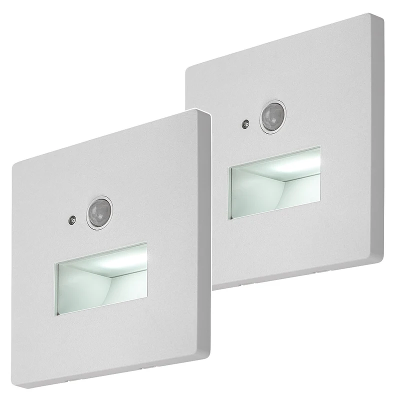 Lampe Lunca LED 1 W IP20 blanche 3 000, 4 500, 6 500 K, détecteur de mouvement, détecteur de luminosité, 77198, 2 pièces