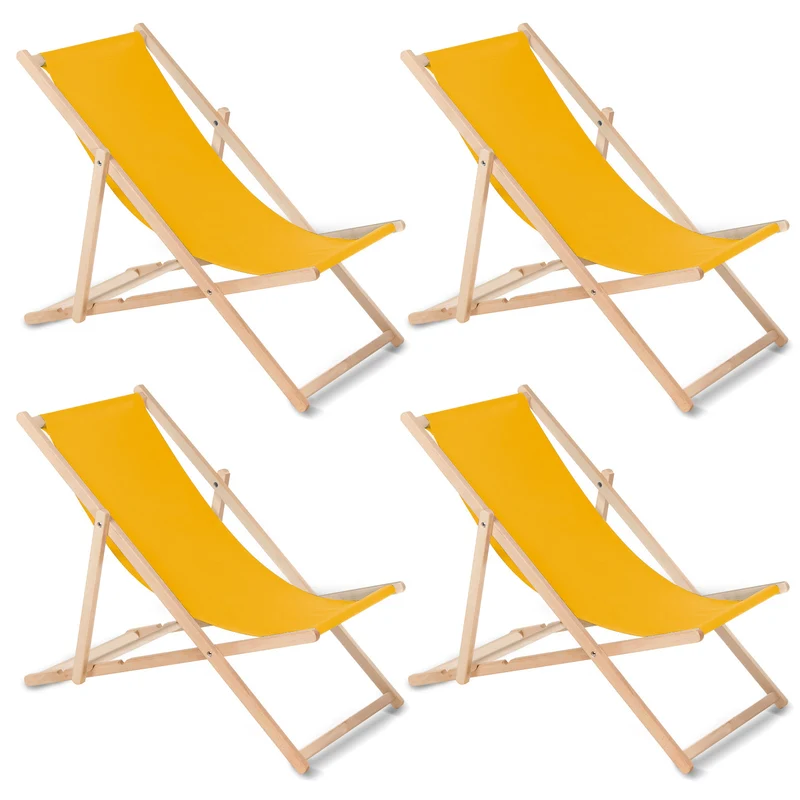 GreenBlue GB183 chaise longue classique en bois de hêtre, 4 pièces