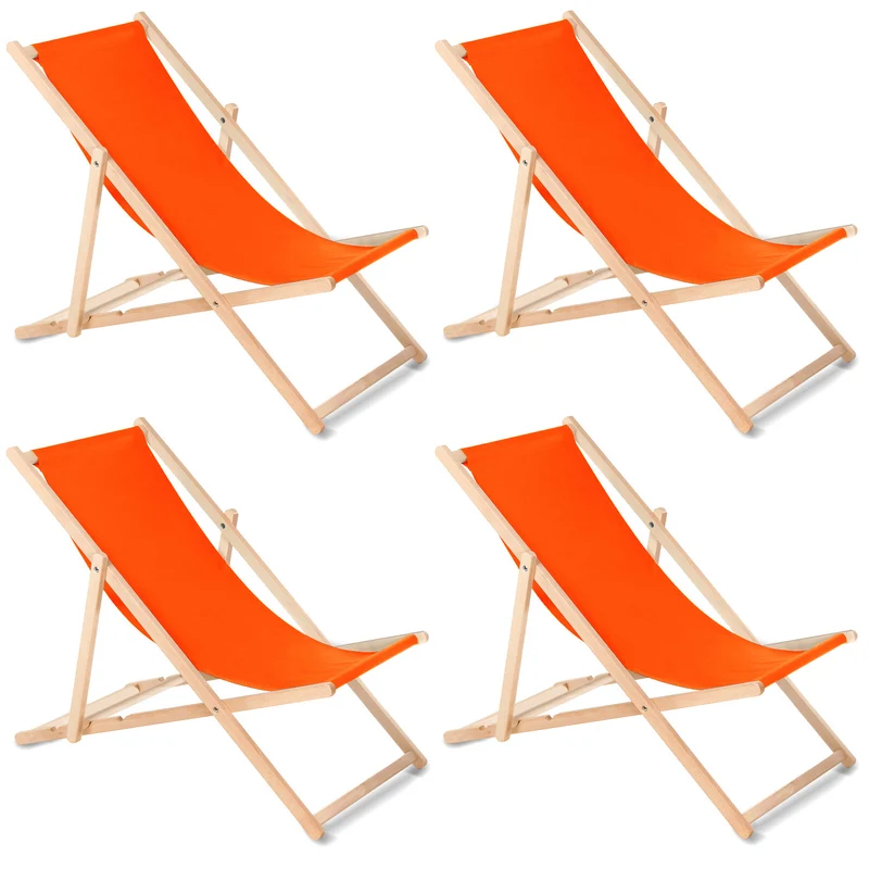 GreenBlue GB183 chaise longue classique en hêtre orange, 4 pièces