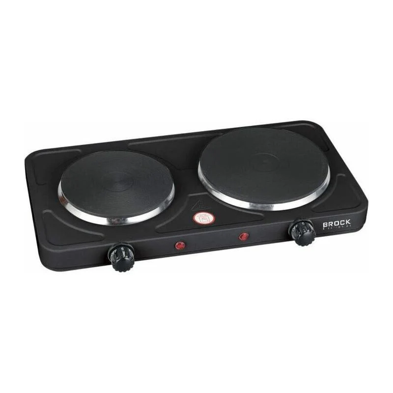 Brock Elektrische Kookplaat 2 Pits – Vrijstaand – 2500W – Zwart
