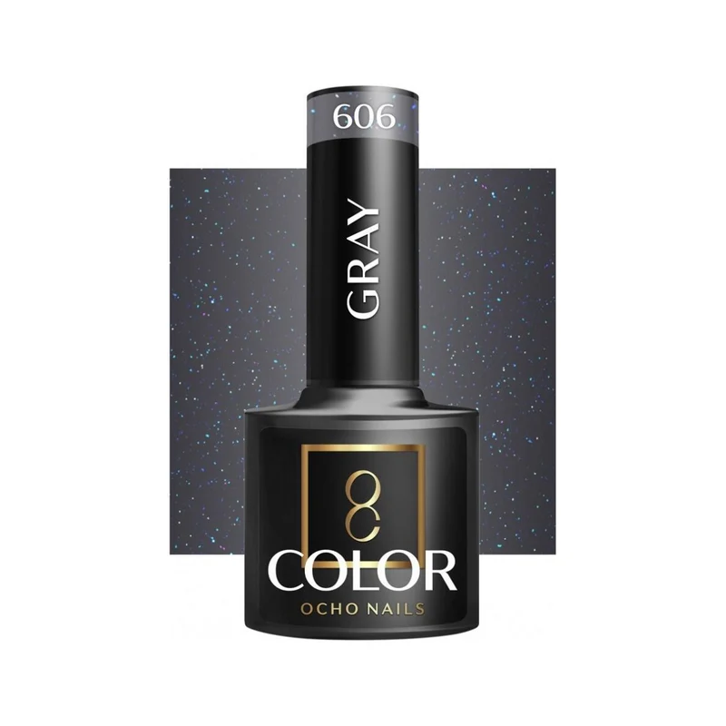Ocho Nails grijze hybride nagellak 606 Gellak 5 g - Natuursteen-grijs - Professionele gel polish met langdurige glans
