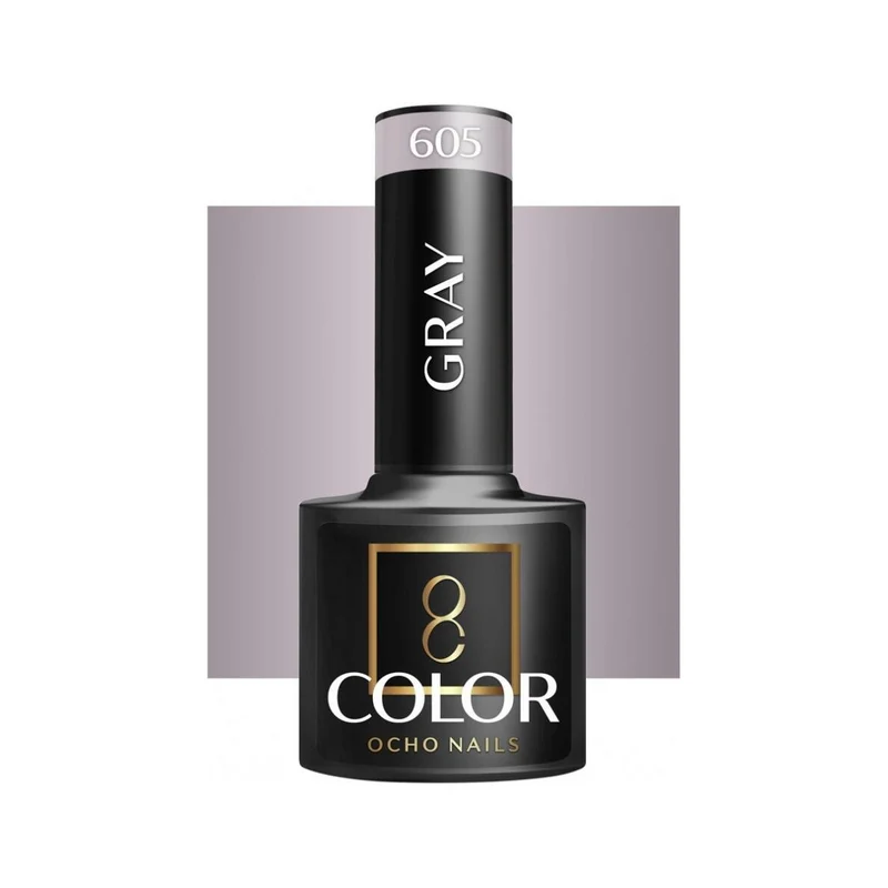 Ocho Nails grijze hybride nagellak 605 Gellak 5 g - Medium-steelnude grijstint - Professionele gel polish met langdurige glans