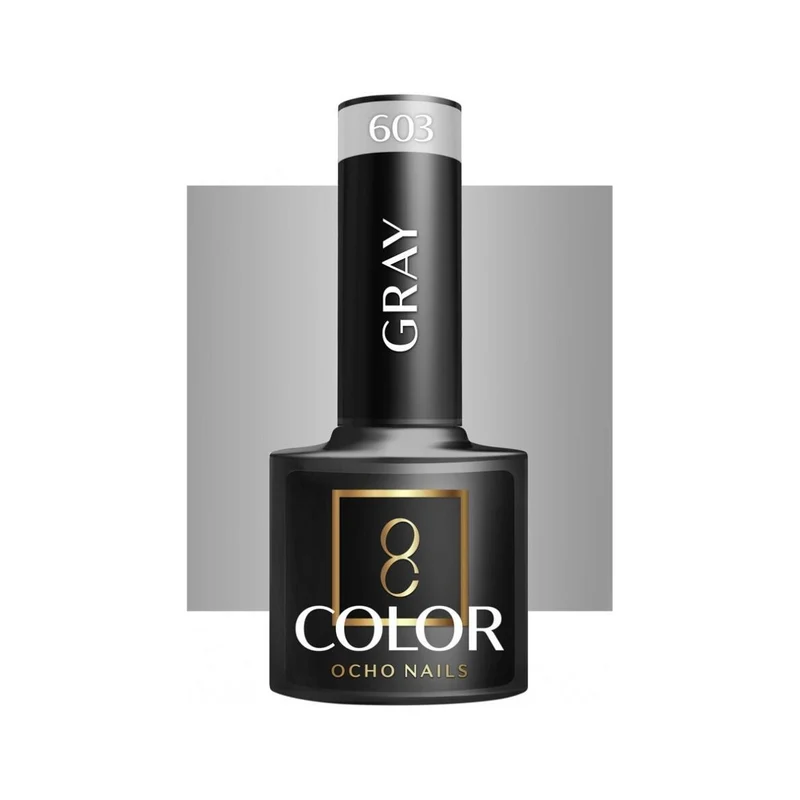 Ocho Nails grijze hybride nagellak 603 Gellak 5 g - Neutrale medium grijstint - Professionele gel polish met langdurige glans