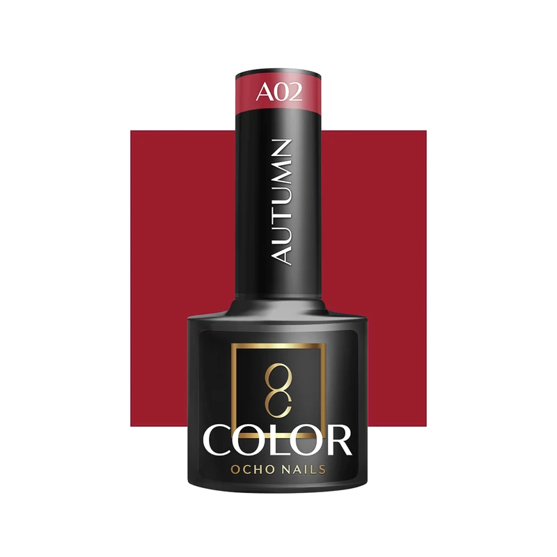 Ocho Nails Hybride Nagellak Herfst A02 Rood - Gellak 5g - Langhoudende Gel Nagellak voor Professionele Manicure