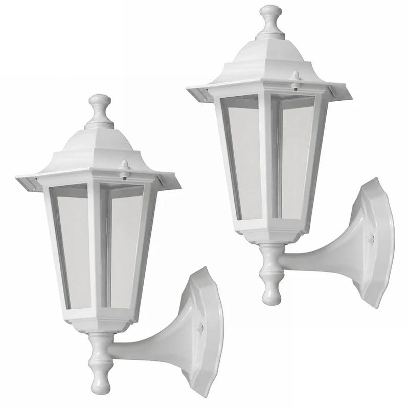 Applique murale Rabalux, d'extérieur, IP43, E27, 60 W max., blanche, Velence, lot de 2