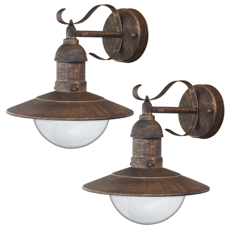 Lampe d'extérieur Oslo Rabalux pour façade, dorée, E27, max. 60 W, IP43, 230 V, 2 pièces