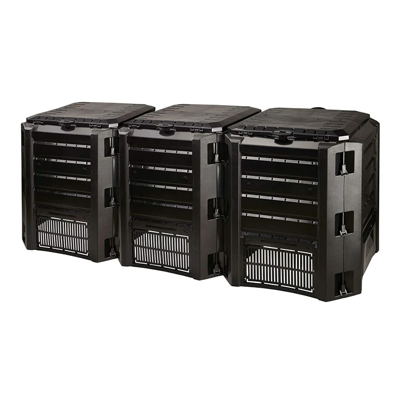 Composteur segmenté triple 1200L 3 modules Noir COMPOGREEN PROSPERPLAST