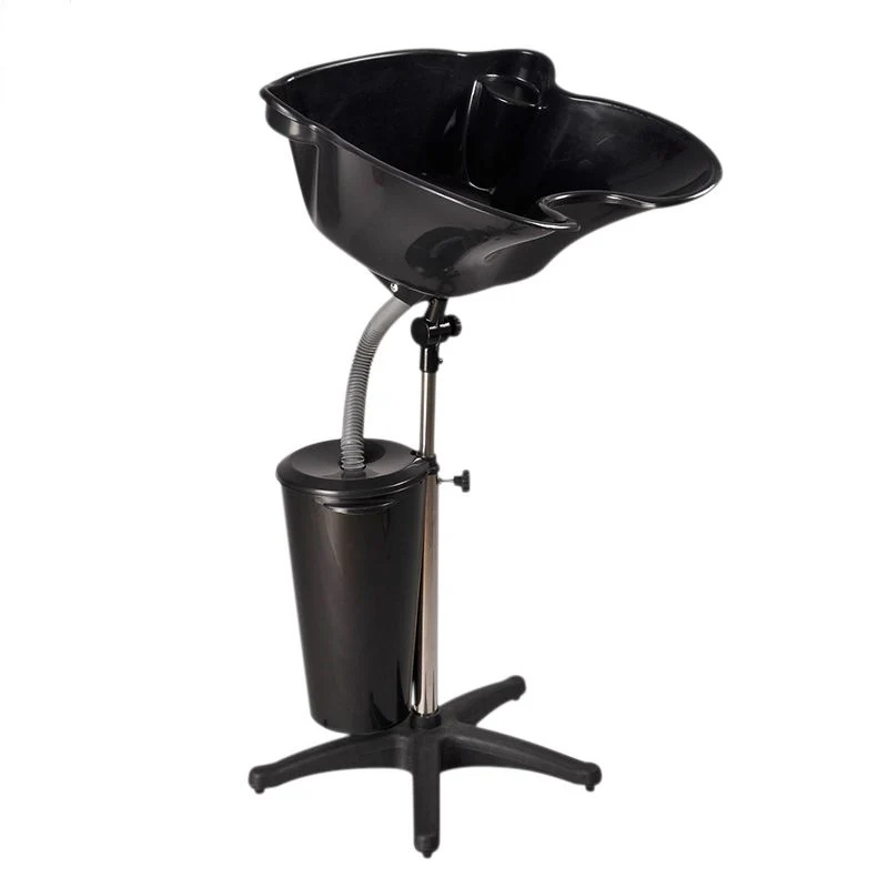 Gabbiano mobiel kapperswasstation FT42-1 met tank – Draagbare wasunit voor kapsalon – Zwart