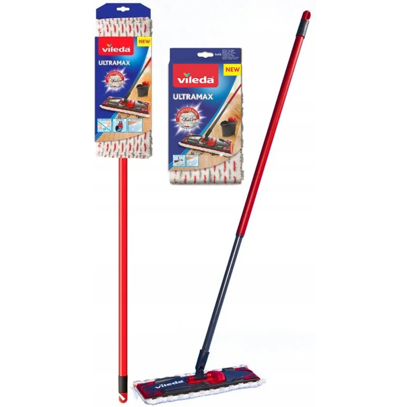 Vileda Ultramax mop avec manche + recharge supplémentaire pour mop