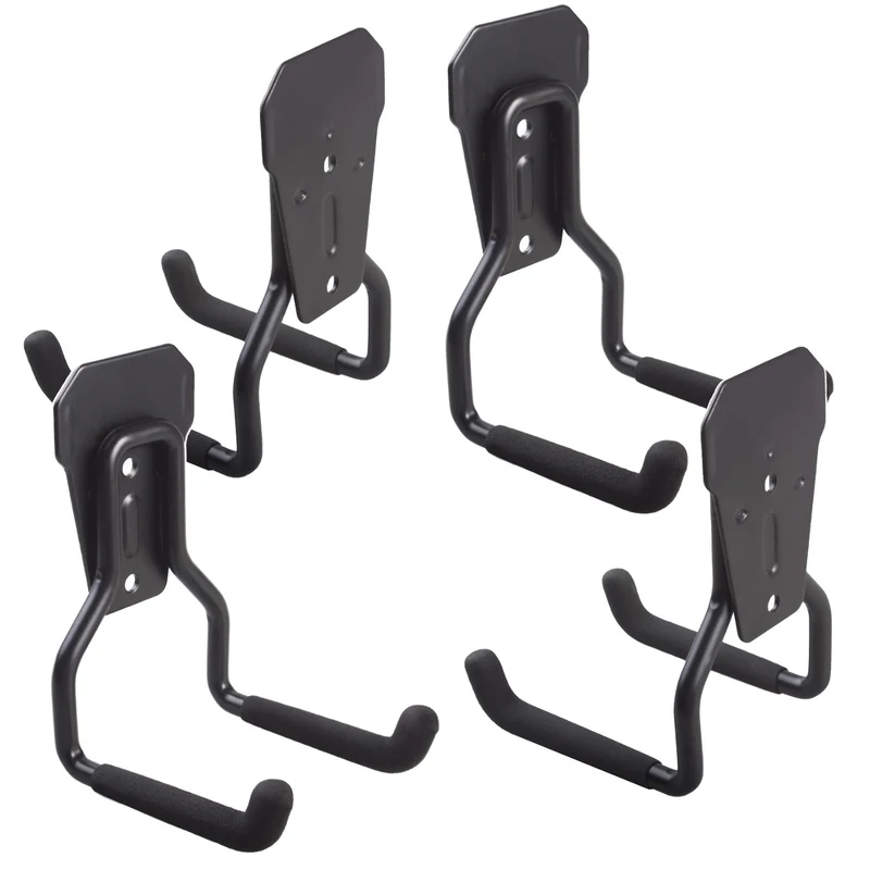 Support mural / crochet de rangement pour garage Maclean, pour pneus, outils de jardinage, échelle, tuyaux d'arrosage, max. 35 kg, MC-439, lot de 4