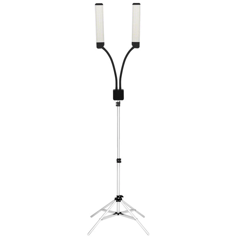 Professionele LED Salonlamp met Statief – Schaduwloze Beautylamp met Twee Armen – Make-up, Wimper & Tattoo Lamp POLLUKS II
