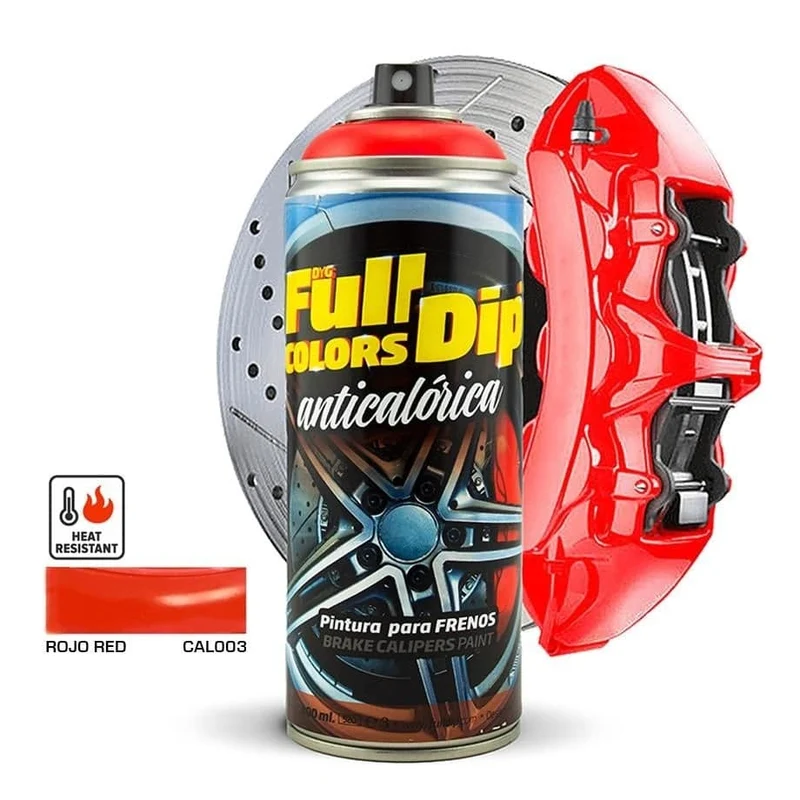 FullDip Spuitbus Remklauw Hittebestendige Spuitverf 400ml Spuitbus - Glans Rood [Vloeibare Coating]