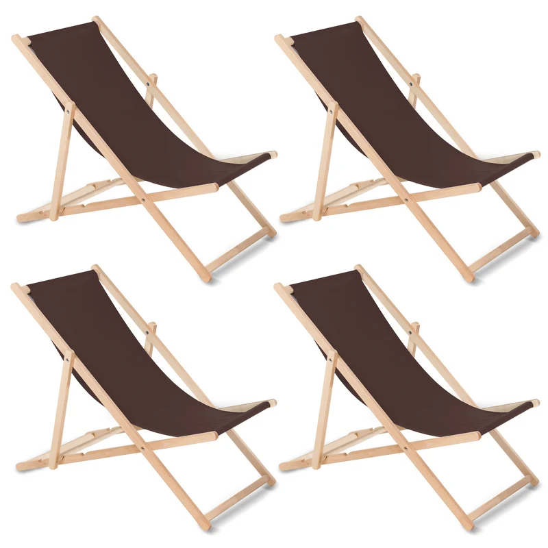 GreenBlue GB183 chaise longue classique en hêtre brun, 4 pièces
