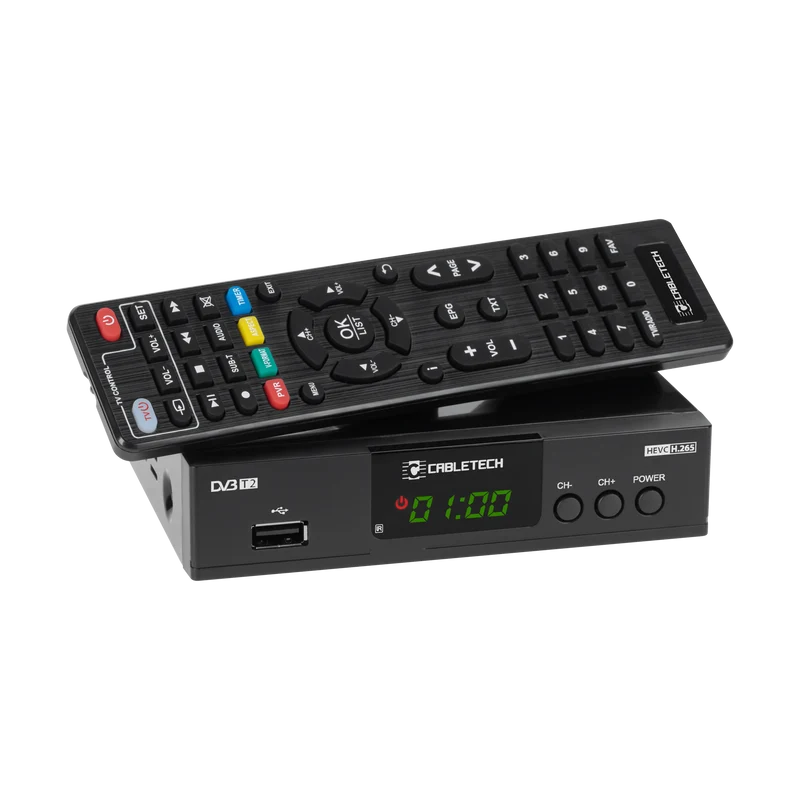 Cabletech DVB-T2 H.265 HEVC tuner ideaal voor ontvangst van het nieuwe DVB-T2 signaal - TV-ontvanger