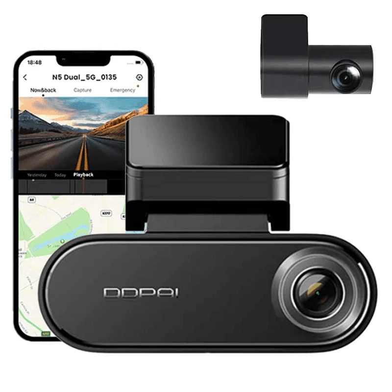DDPAI N5 Dual Dashcam 4K 2CH FHD Wifi Auto Video Recorder + Achter Camera Zwart