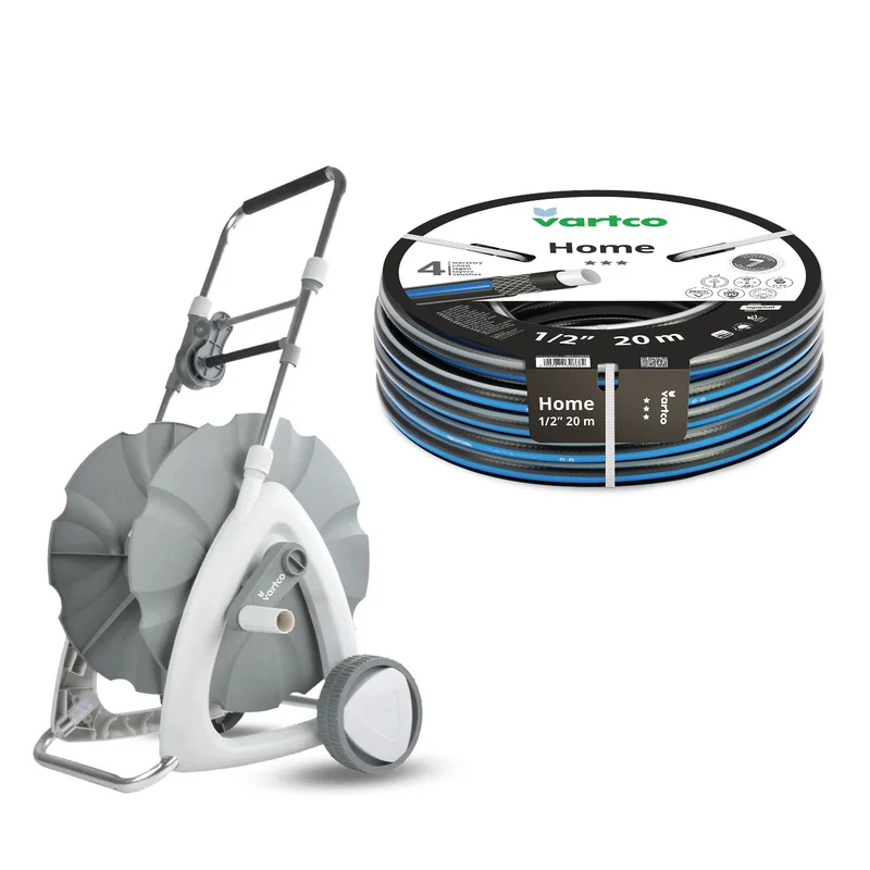 Chariot pour tuyau d'arrosage + tuyau d'arrosage Vartco Home 1/2" 20 m Agaplast