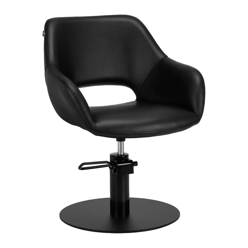 Gabbiano Morena Kappersstoel Zwart – Luxe Hydraulische Salonstoel met 360° Draaifunctie