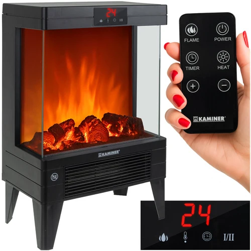 Kaminer Embego 2000W elektrische haard – 3D vuureffect – Ventilatorkachel – Afstandsbediening & Veiligheidsfuncties