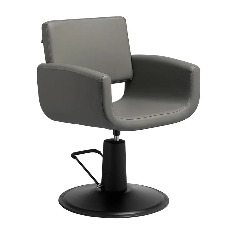 Gabbiano Mataro Kappersstoel Grijs – Minimalistisch Design – Hydraulisch Verstelbaar – Professioneel Saloncomfort