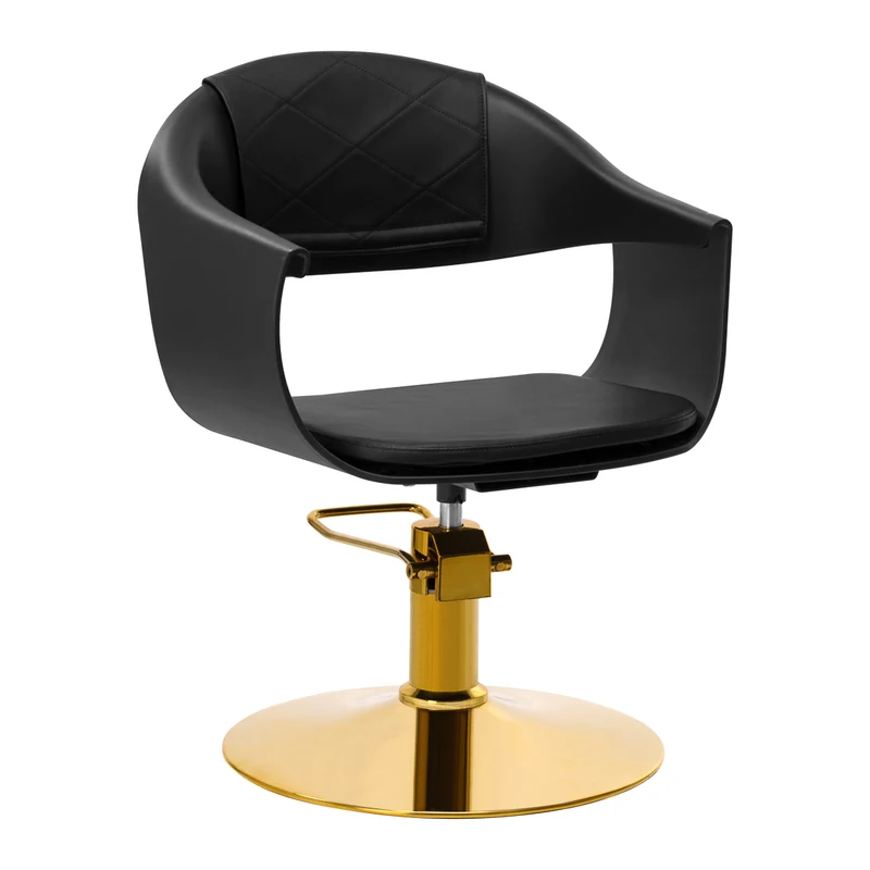 Gabbiano A364 Kappersstoel – Professionele Hydraulische Kappersstoel – Zwart – 360° Draaibaar – Ergonomisch & Luxe Design
