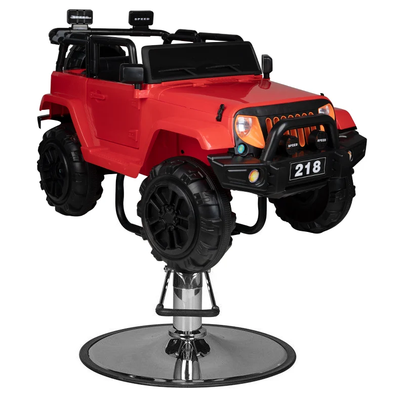 Kinder Barber Chair Jeep Rood – Professionele Kinderkappersstoel met Hydraulische Verstelling, Veilig Ontwerp & Ultieme Stabiliteit