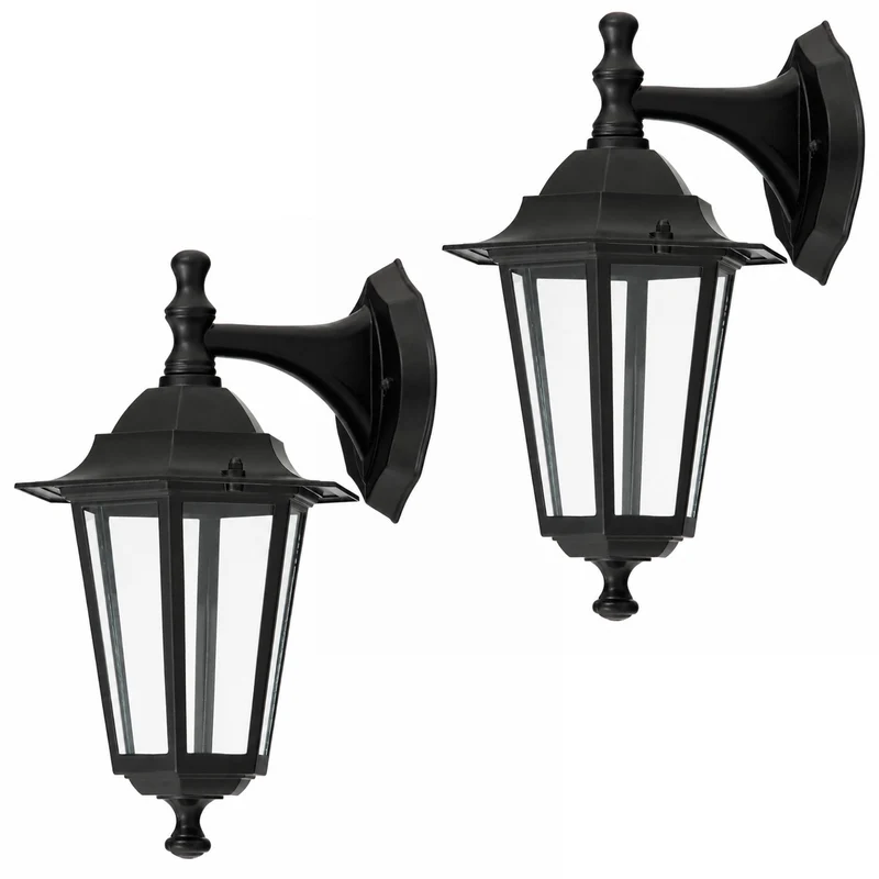 Applique murale Rabalux, d'extérieur, IP43, E27, 60 W max., noire, Velence, lot de 2